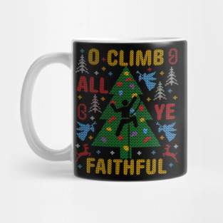 Funny Rock Climbing Ugly Christmas Sweater Party Funny Rock Climbing Mug