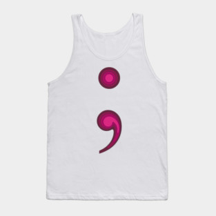 Pink semicolon Tank Top