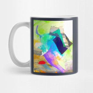 Vibrant Abstract Mixed Media Collage Painting Mug