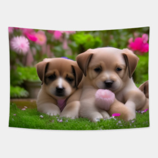 The world of Puppy Love Tapestry
