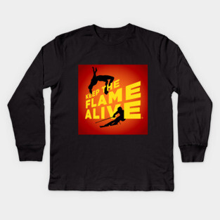 Keep the Flame Alive (TM) podcast logo Kids Long Sleeve T-Shirt