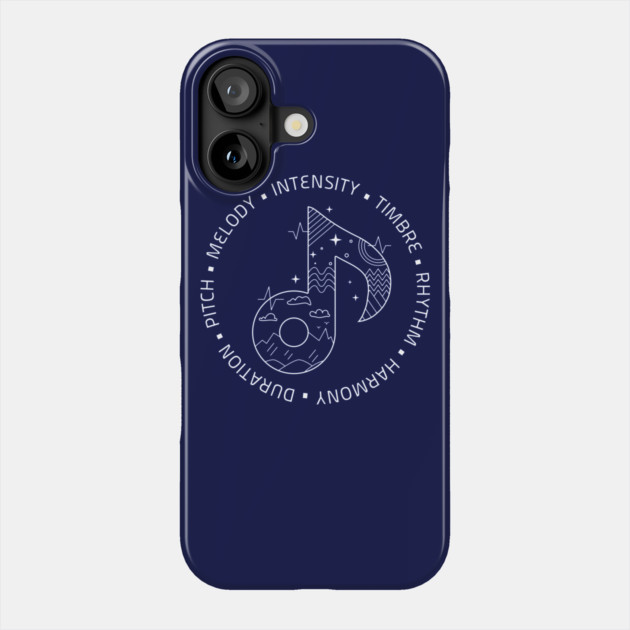 Music Is Life. Note Elements (Dark) Phone Case by filiposwear