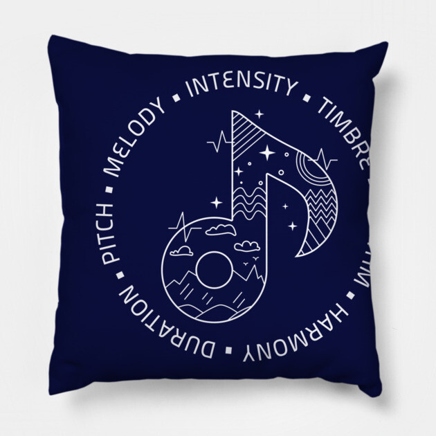 Music Is Life. Note Elements (Dark) Pillow by filiposwear