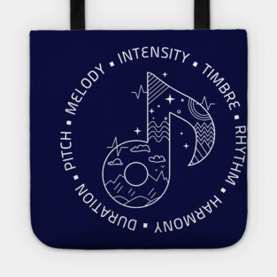 Music Is Life. Note Elements (Dark) Tote