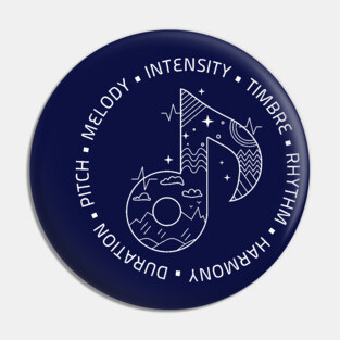 Music Is Life. Note Elements (Dark) Pin