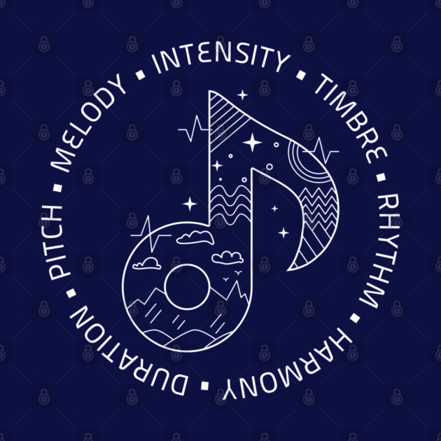 Music Is Life. Note Elements (Dark) by filiposwear