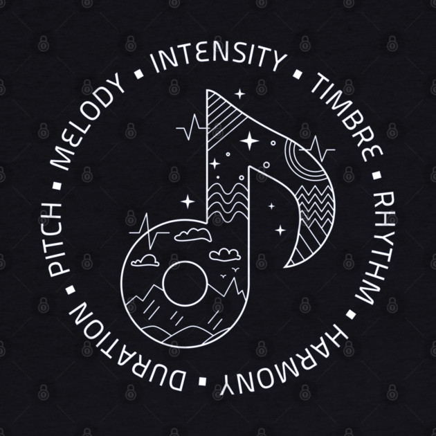 Music Is Life. Note Elements (Dark) by filiposwear