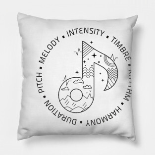Music Is Life. Note Elements (Light) Pillow