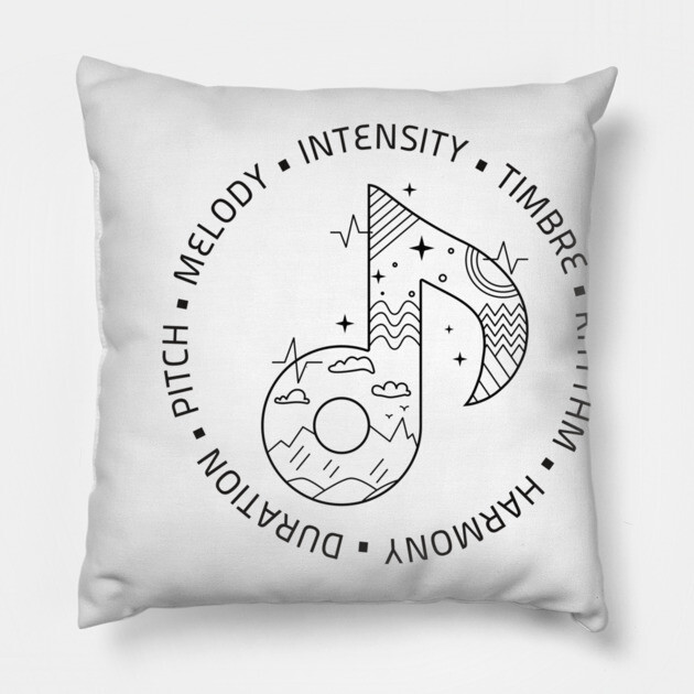 Music Is Life. Note Elements (Light) Pillow by filiposwear