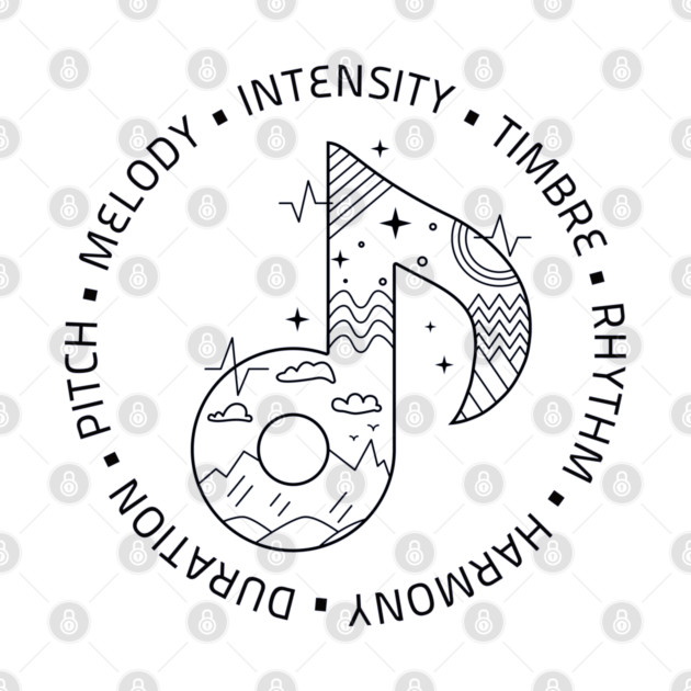 Music Is Life. Note Elements (Light) by filiposwear