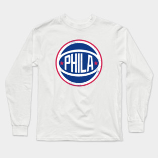 Phila Retro Ball - White Long Sleeve T-Shirt