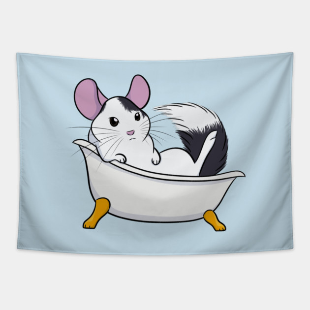 Chinchilla Bath (Mosaic) Tapestry by DeguArts