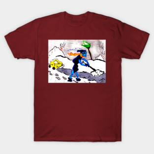 Alien Ant Shovels Snow T-Shirt