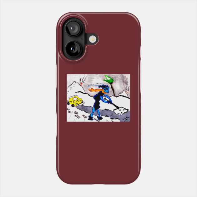 Alien Ant Shovels Snow Phone Case by DonWillisJrArt