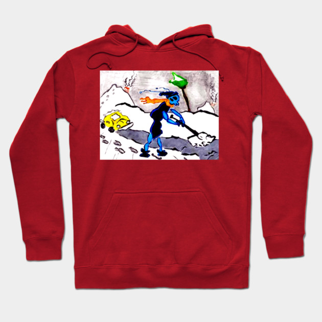 Alien Ant Shovels Snow Hoodie by DonWillisJrArt