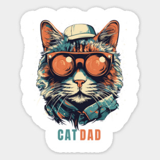 Cool Cat Dad Sticker