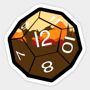 Dragon game dice Sticker
