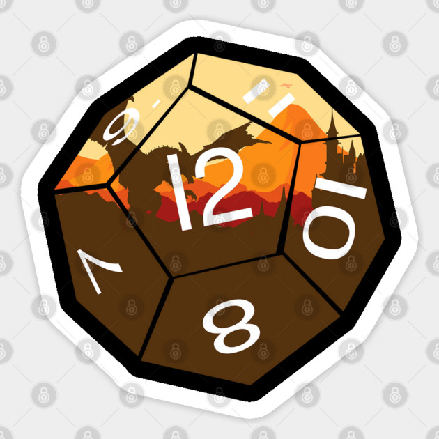 Dragon game dice Sticker by Joaddo