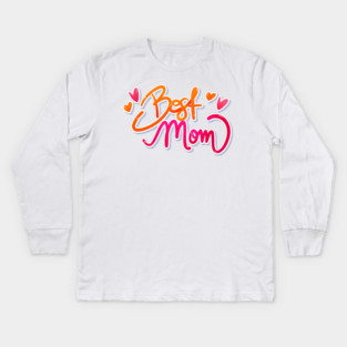 Neon Best Mom Kids Long Sleeve T-Shirt