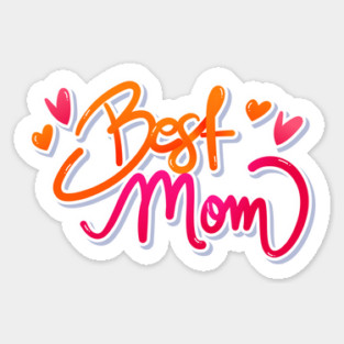 Neon Best Mom Sticker