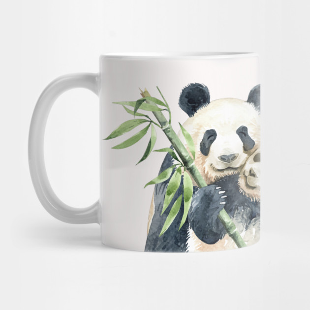 Watercolor Panda Mom and Cub by HolidayBug