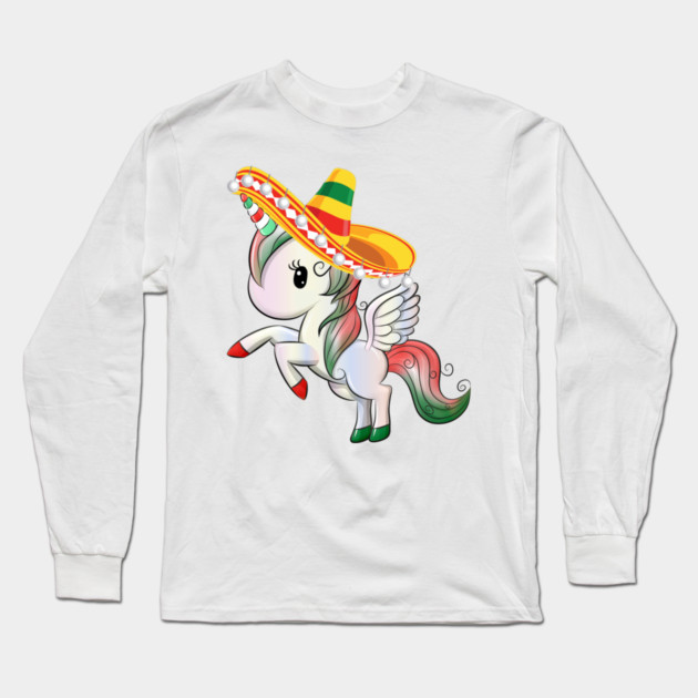 Cinco de Mayo Pegasus-Unicorn Long Sleeve T-Shirt by HolidayBug