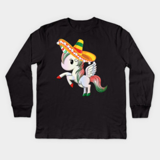 Cinco de Mayo Pegasus-Unicorn Kids Long Sleeve T-Shirt