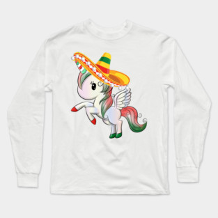 Cinco de Mayo Pegasus-Unicorn Long Sleeve T-Shirt