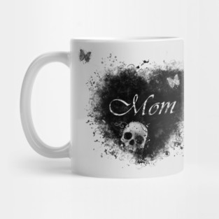 Grungy Gothic Mom, Skull & Butterflies Mug