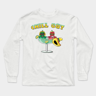 Chill Out Chili Pepper Margarita Long Sleeve T-Shirt