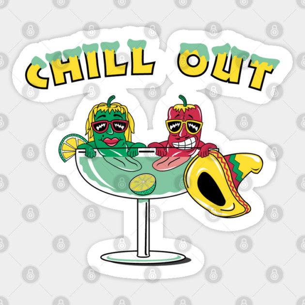 Chill Out Chili Pepper Margarita Sticker by HolidayBug