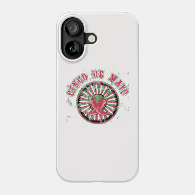 Distressed Cinco de Mayo Logo Peppers Phone Case by HolidayBug