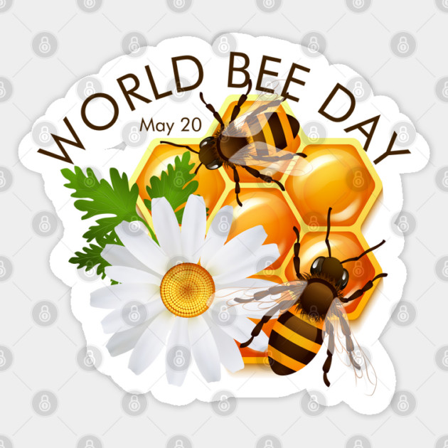 World Bee Day, honey bees Sticker by HolidayBug