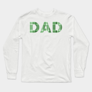 Green Plaid Dad Long Sleeve T-Shirt