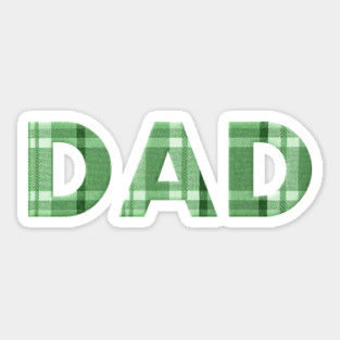 Green Plaid Dad Sticker