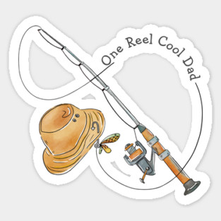 Reel Cool Dad Fishing Pun Sticker