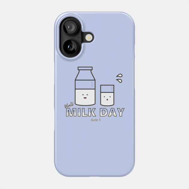 Milk Day, cute kawaii milk glass and bottle Phone Case by HolidayBug
