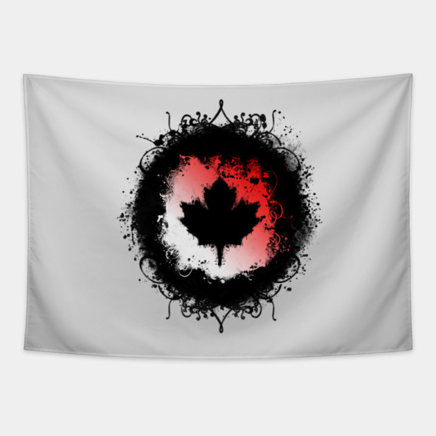 Grunge Canadian Maple Leaf Tapestry by HolidayBug