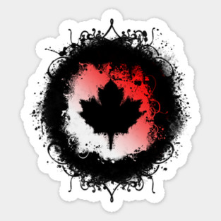 Grunge Canadian Maple Leaf Sticker
