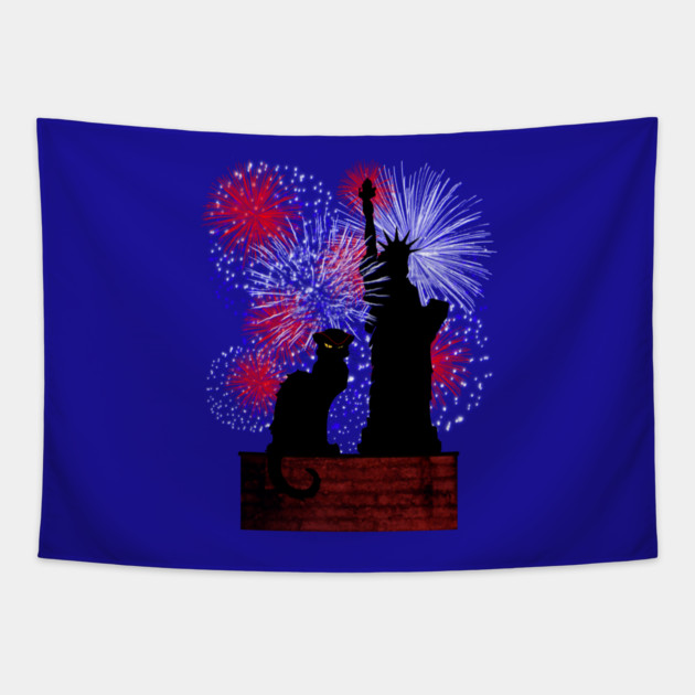 Chat Noir and July 4th Tapestry by HolidayBug