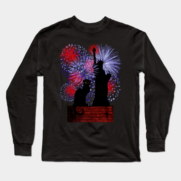 Chat Noir and July 4th Long Sleeve T-Shirt by HolidayBug