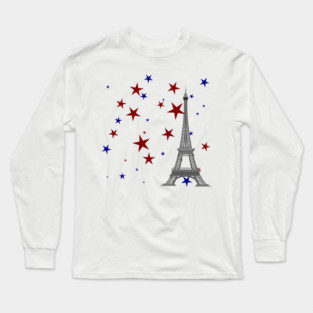 Eiffel Tower with Stars Long Sleeve T-Shirt