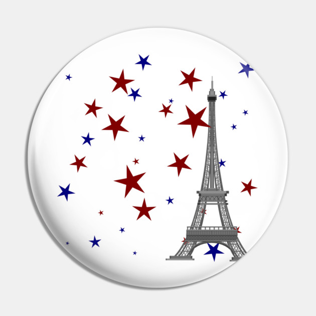 Eiffel Tower with Stars Pin by HolidayBug