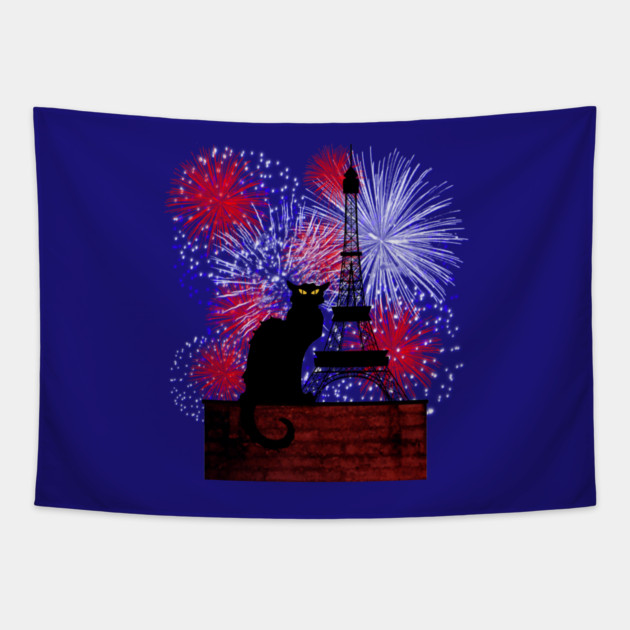 Chat Noir Bastille Day Tapestry by HolidayBug