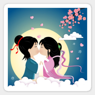 Tanabata Cowherd and Weaver Girl Sticker