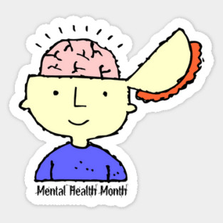May is Mental Health Month Exposed Brain Sticker