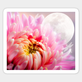 Chrysanthemum and Moon Sticker
