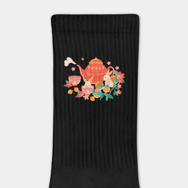 Chuseok Mid-Autumn Festival Teapot and Bunnies by HolidayBug