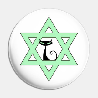 Jewish Kitty Cat Star of David Pin