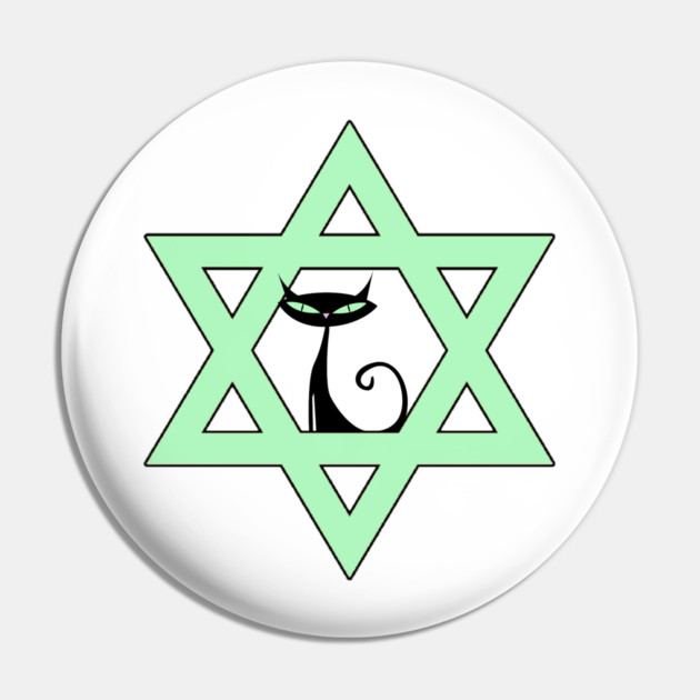 Jewish Kitty Cat Star of David Pin by HolidayBug
